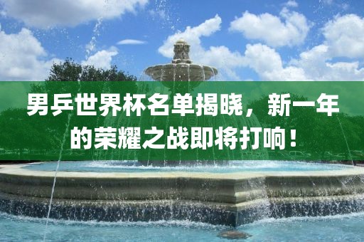 男乒世界杯名单揭晓,新一年的荣耀之战即将打响!