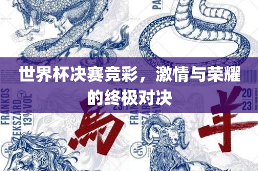 世界杯决赛竞彩,激情与荣耀的终极对决