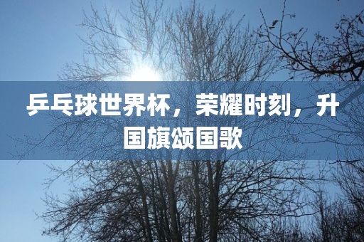 乒乓球世界杯,荣耀时刻,升国旗颂国歌