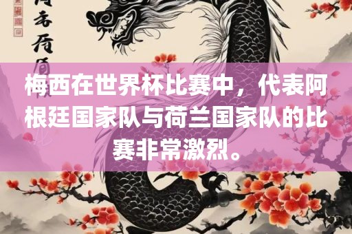 梅西在世界杯比赛中,代表阿根廷国家队与荷兰国家队的比赛非常激烈。
