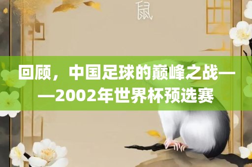 回顾,中国足球的巅峰之战——2002年世界杯预选赛