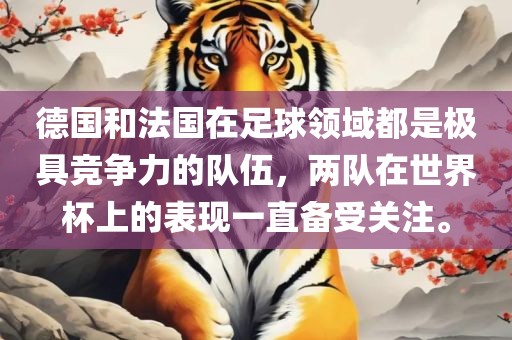 德国和法国在足球领域都是极具竞争力的队伍,两队在世界杯上的表现一直备受关注。