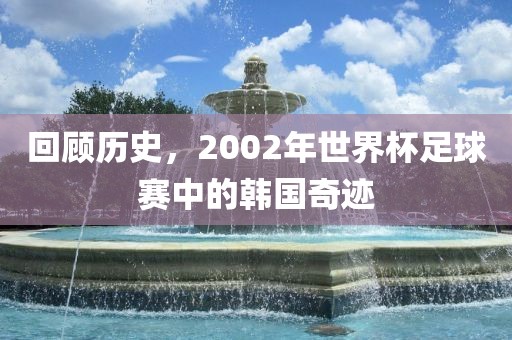 回顾历史,2002年世界杯足球赛中的韩国奇迹