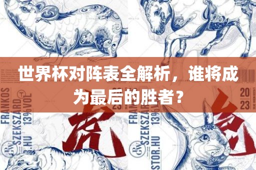 世界杯对阵表全解析,谁将成为最后的胜者?