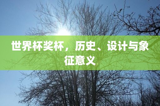 世界杯奖杯,历史、设计与象征意义