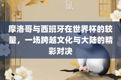 摩洛哥与西班牙在世界杯的较量,一场跨越文化与大陆的精彩对决