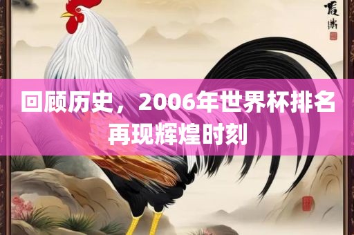 回顾历史,2006年世界杯排名再现辉煌时刻