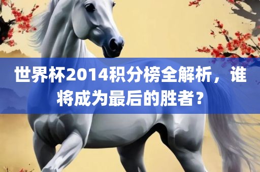 世界杯2014积分榜全解析,谁将成为最后的胜者?