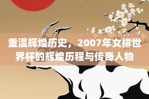 重温辉煌历史，2007年女排世界杯的辉煌历程与传奇人物