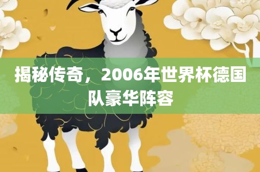 揭秘传奇,2006年世界杯德国队豪华阵容