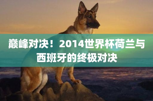 巅峰对决!2014世界杯荷兰与西班牙的终极对决